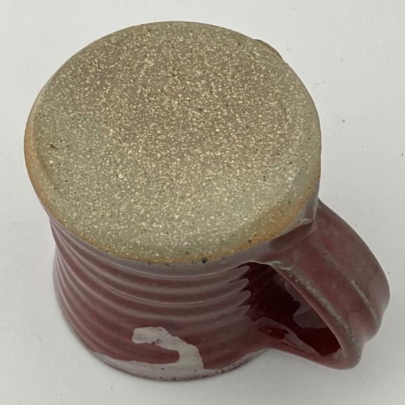 Red Artisan Studio Pottery Coffee Mug / Tea Cup, handmade 8 Oz - Picture 10 of 17